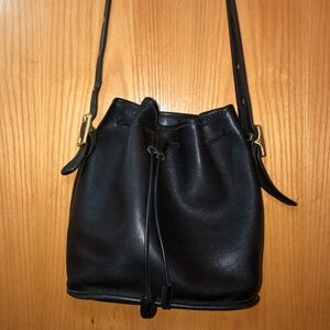 COACH Black Leather Bucket Bag